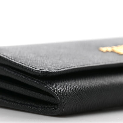 Prada Saffiano Continental Flap Wallet Black Ibisco 8 of 10