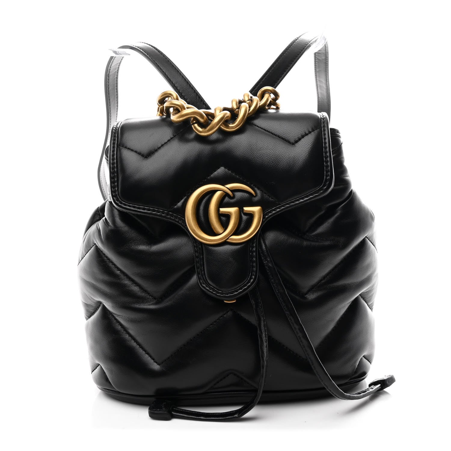 Gucci Nappa Chevron Matelasse GG Marmont Backpack Black 1846979 – FASHIONPHILE