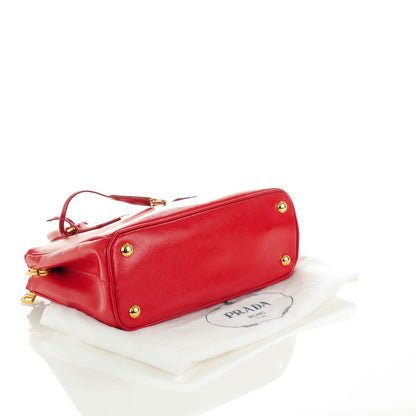 Prada Saffiano Vernice Mini Galleria Double Zip Tote Rosso 4 of 15
