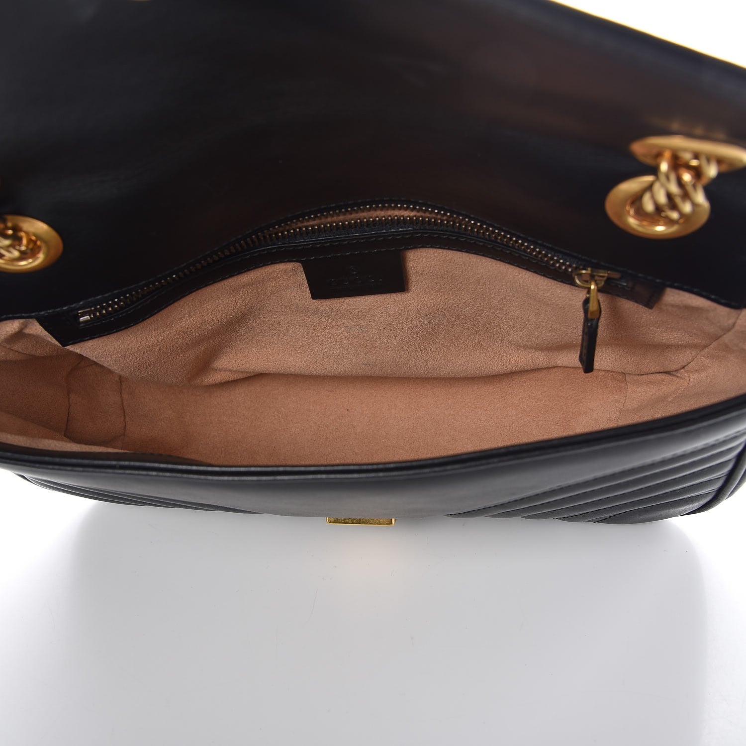 Gucci Calfskin Matelasse Small GG Marmont Shoulder Bag Black 5 of 9
