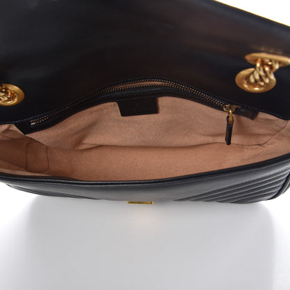Gucci Calfskin Matelasse Small GG Marmont Shoulder Bag Black 5 of 9