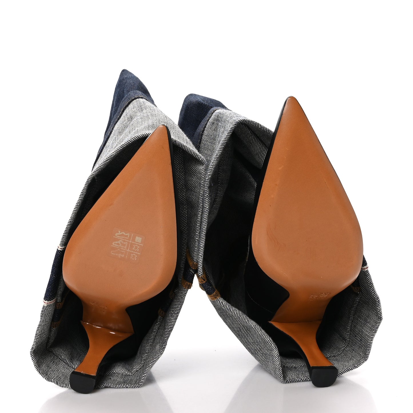 Denim Fold Over Boots 37 Black