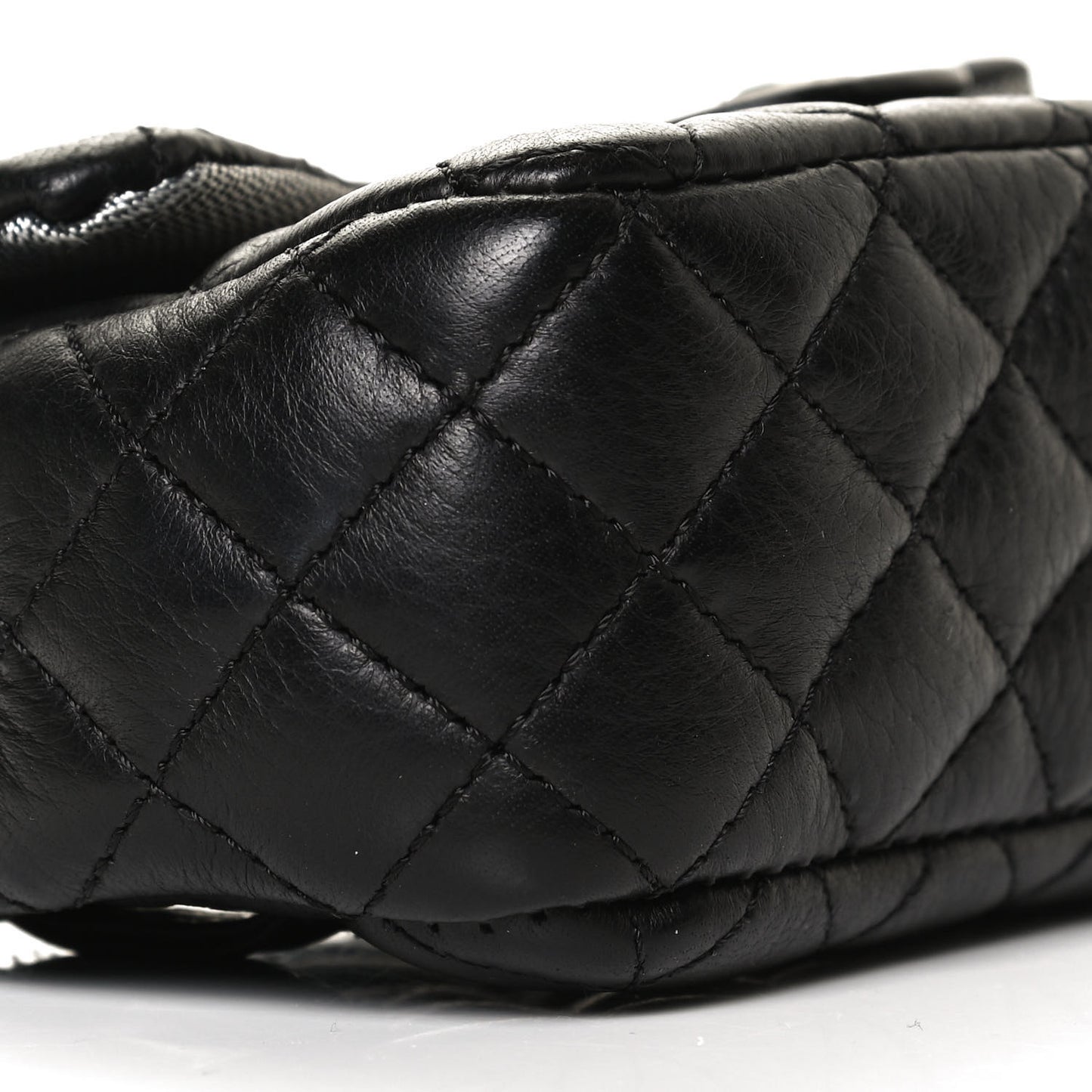 Calfskin Quilted CC Uniform Flap Belt Bag Black