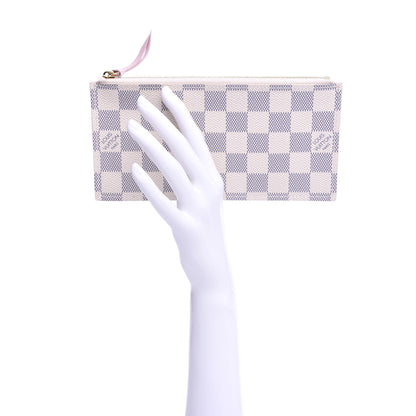 Louis Vuitton Damier Azur Felicie Chain Wallet Zippered Insert Rose Ballerine 2 of 6