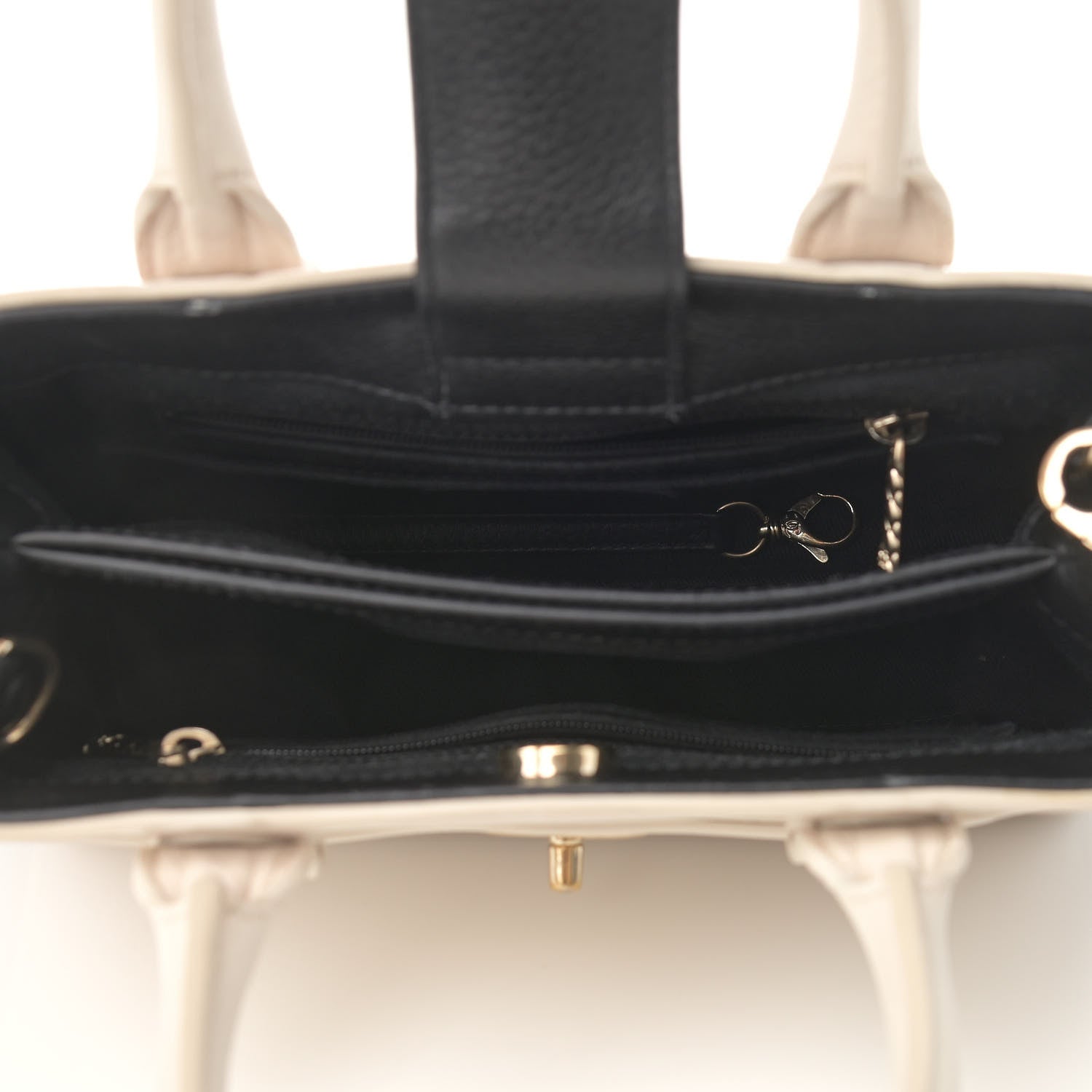 Chanel Grained Calfskin Mini Bi-Color Neo Executive Shopper Tote Beige Black 4 of 14