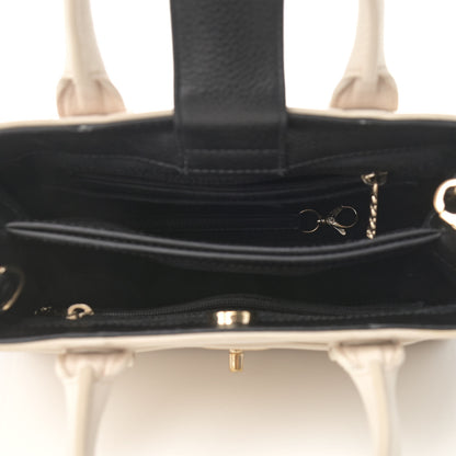 Chanel Grained Calfskin Mini Bi-Color Neo Executive Shopper Tote Beige Black 4 of 14