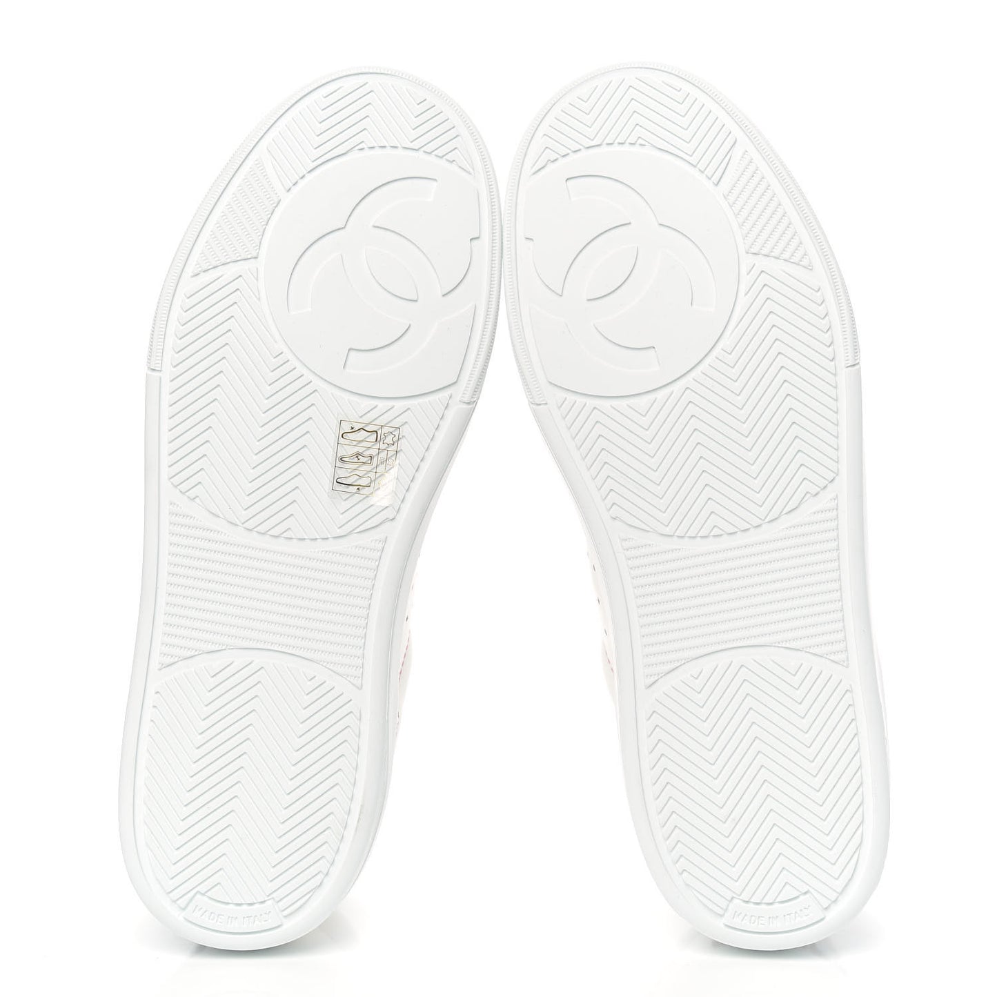 Calfskin Womens Logo Sneakers 38 White Pink