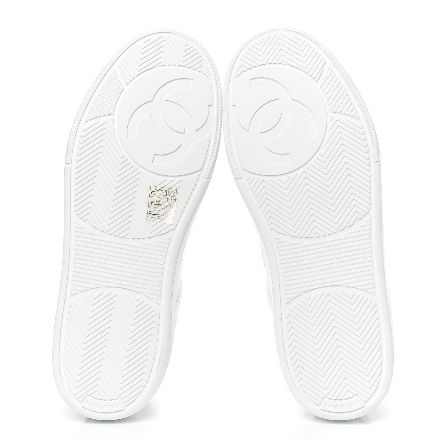 Chanel Calfskin Womens Logo Sneakers 38 White Pink 6 of 10