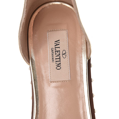 Valentino Garavani Metallic Nappa Soul Rockstud Ankle Strap Flat Sandals 38.5 Gold 7 of 7