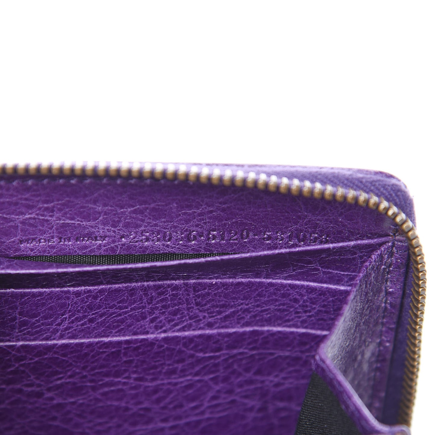 Agneau Classic Hardware Continental Zip Around Wallet Dark Violet