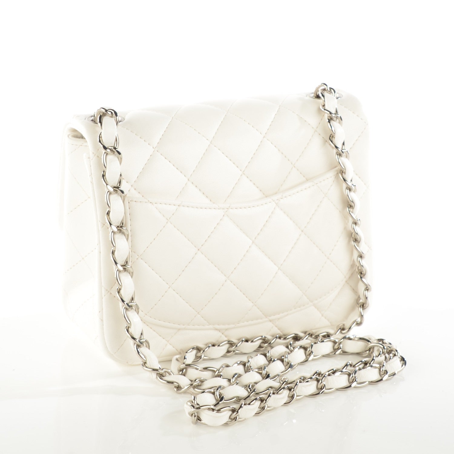 Chanel Lambskin Quilted Mini Square Flap White 3 of 8