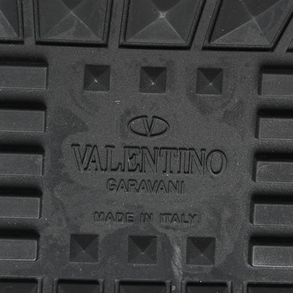 Valentino Garavani Calfskin Suede Macrame Lace Rockstud Sneakers 38.5 Black 6 of 9