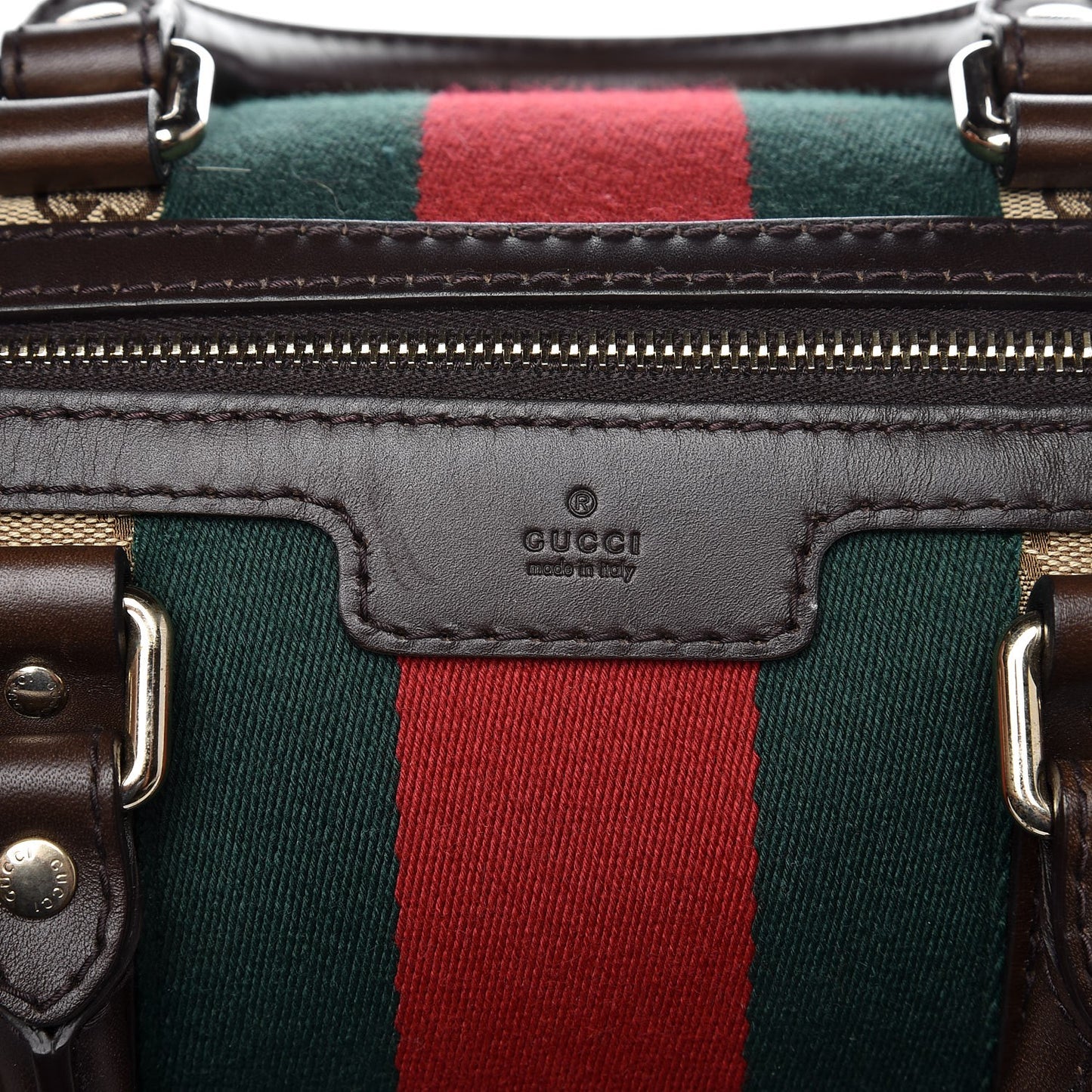 Monogram Vintage Web Medium Boston Dark Brown
