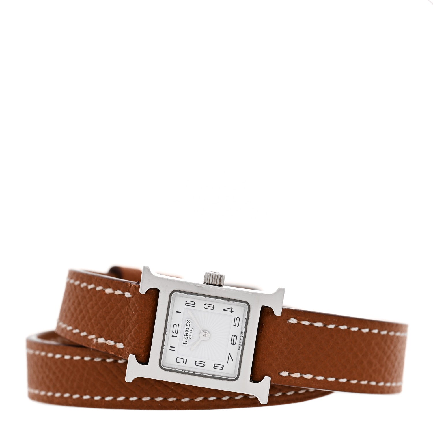 Hermes Stainless Steel Epsom 17.2mm Heure H Hour Quartz Watch Gold 2 of 4