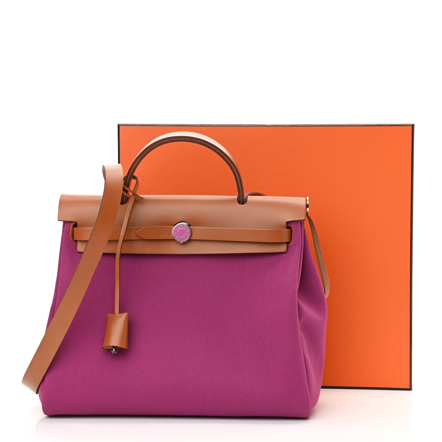 Hermes Toile Militaire Vache Hunter Laque Herbag Zip Retourne 31 PM Magnolia Fauve 12 of 12