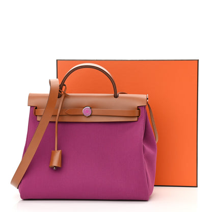 Hermes Toile Militaire Vache Hunter Laque Herbag Zip Retourne 31 PM Magnolia Fauve 12 of 12