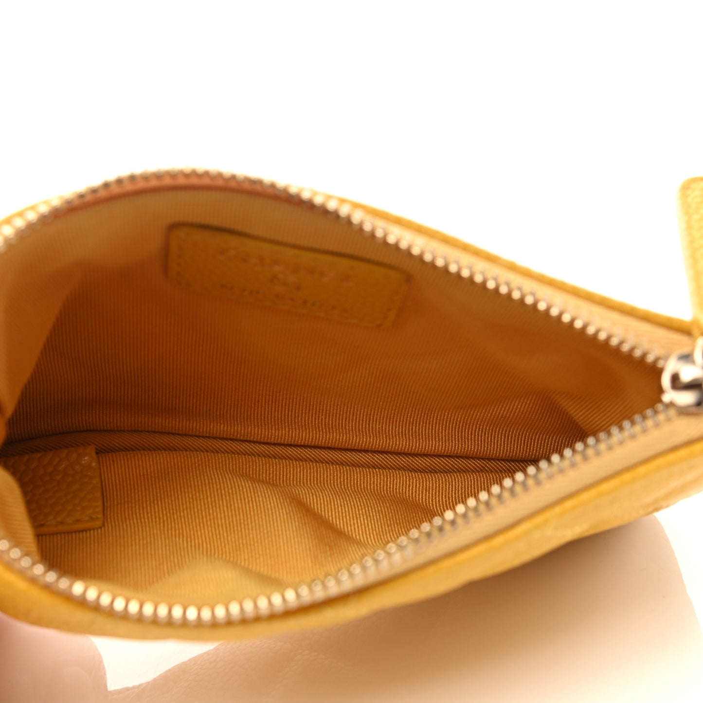 Caviar Quilted Small Cosmetic Case Yellow