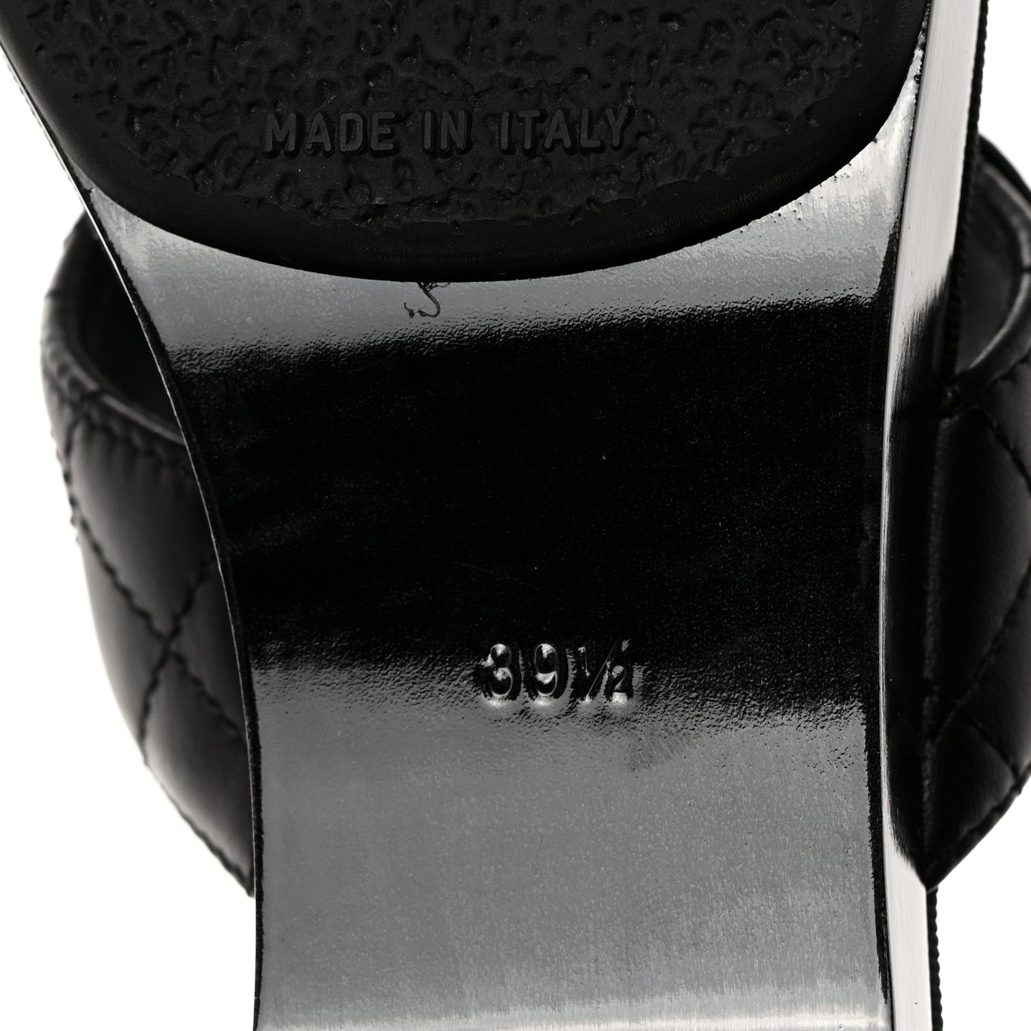 Lambskin Quilted CC Turnlock Thong Sandals 39.5 Black