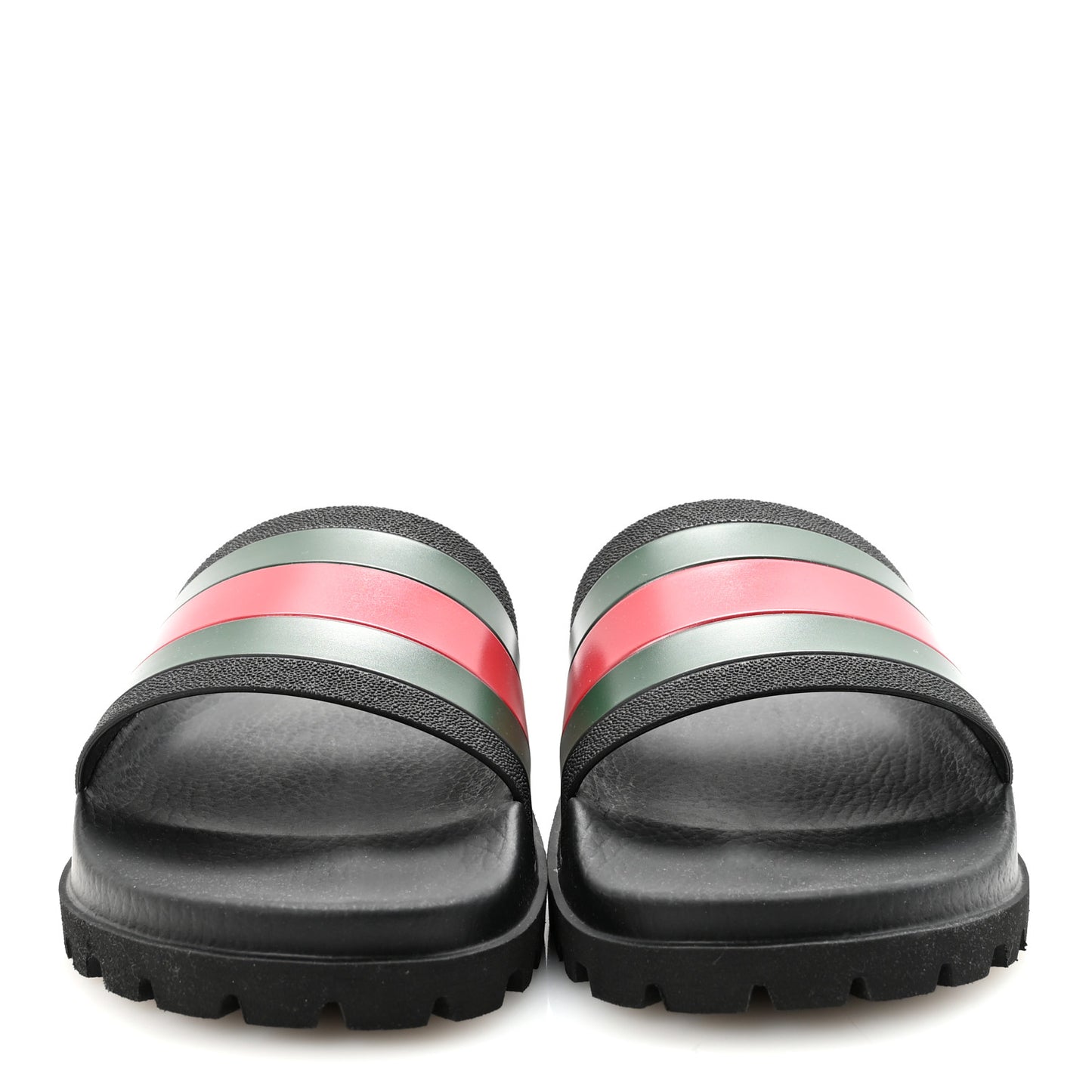 Rubber Web Mens Pool Slide Sandals 10 Black Green Red