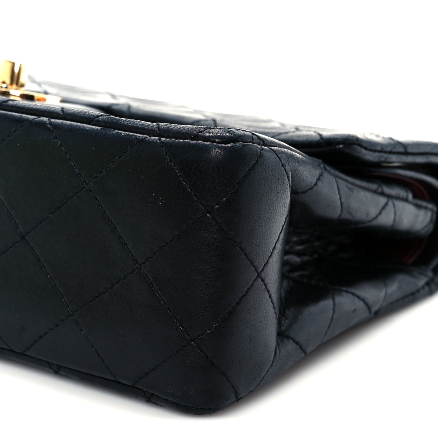 Lambskin Quilted Small Double Flap Black