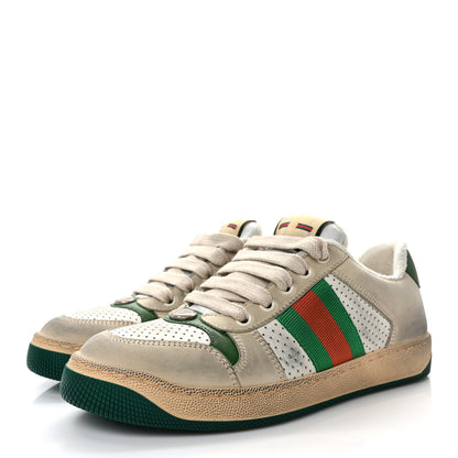 Gucci Nubuck Nylon Web Womens Screener Sneakers 36 New Sand Dusty Milk Mystic White Vintage Green 3 of 11