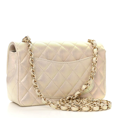 Chanel Iridescent Lambskin Quilted Mini Rectangular Flap Ivory 3 of 13