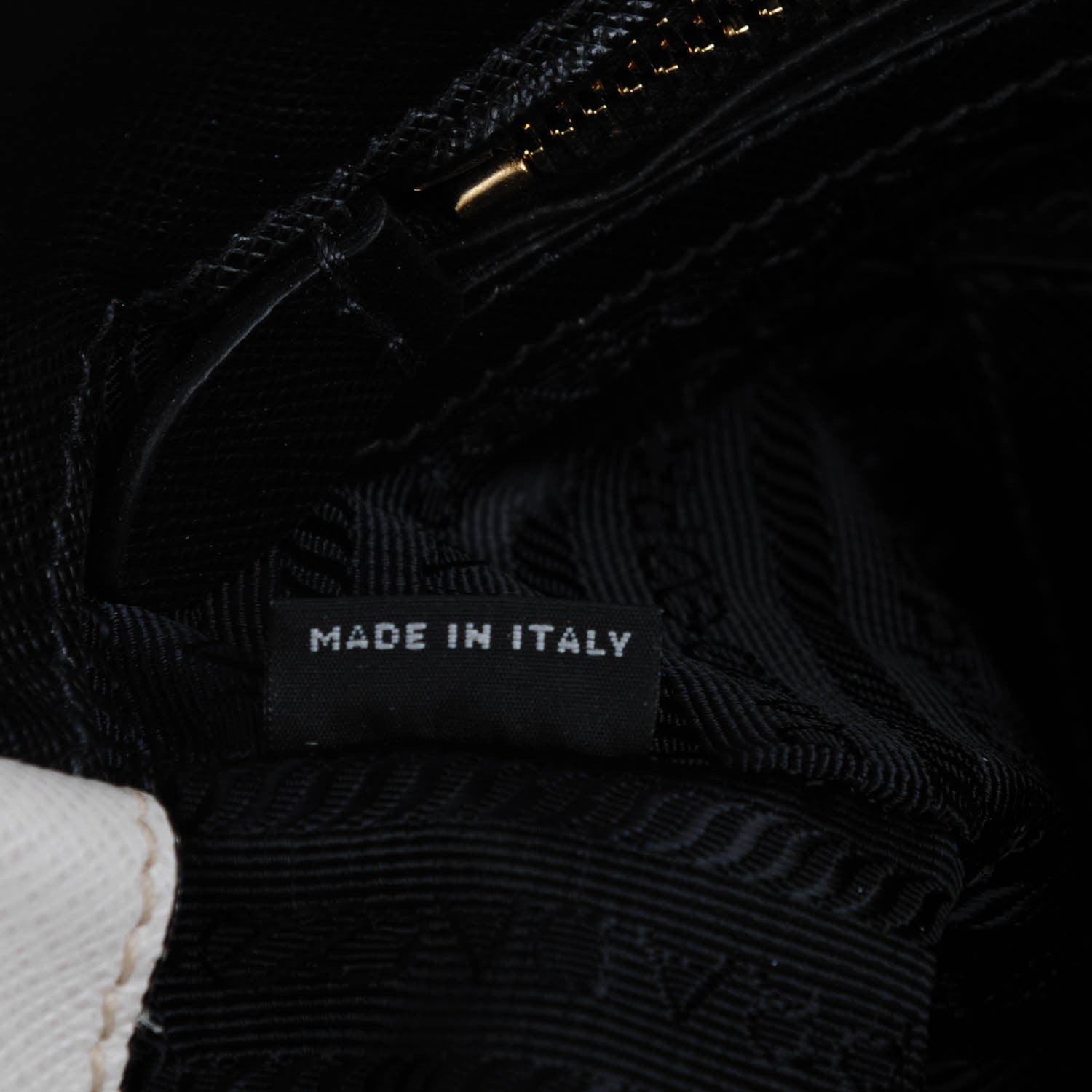 Prada Saffiano Lux Medium Bi-Color Tote Black Talco 7 of 8