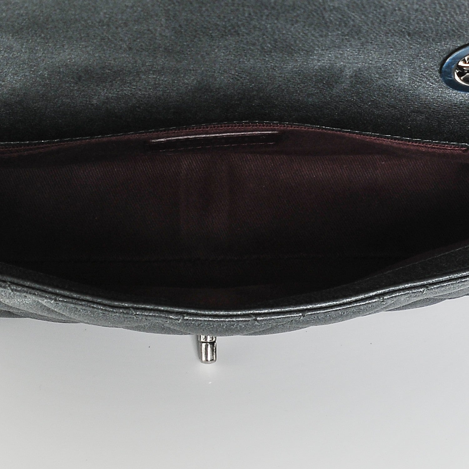 Chanel Metallic Calfskin Quilted Medium Medallion Flap Dark Silver 5 of 10