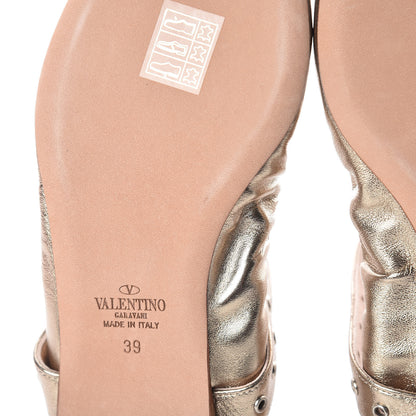 Valentino Garavani Metallic Nappa Love Latch Ballerina Flats 39 Skin 9 of 10
