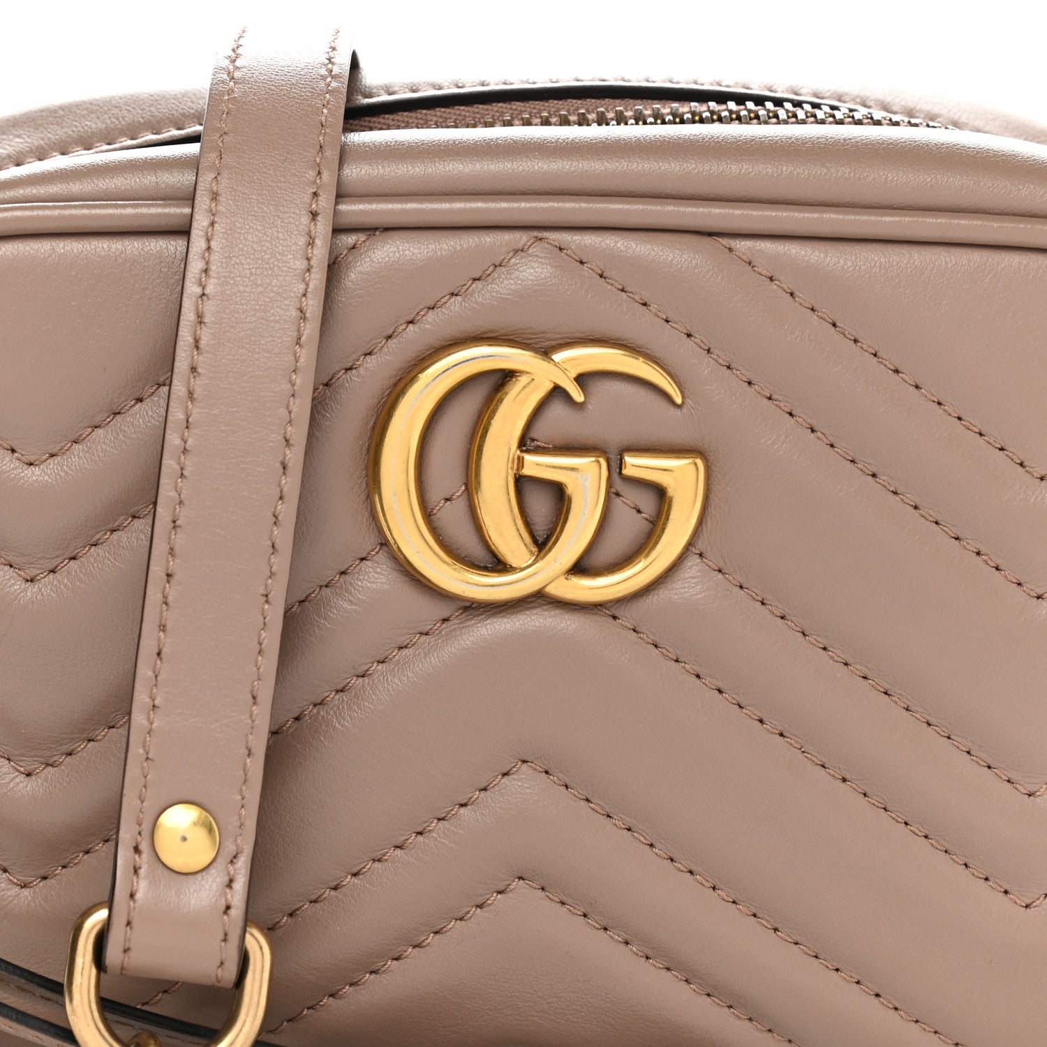 Gucci Calfskin Matelasse Mini GG Marmont Chain Shoulder Bag Porcelain Rose 8 of 11