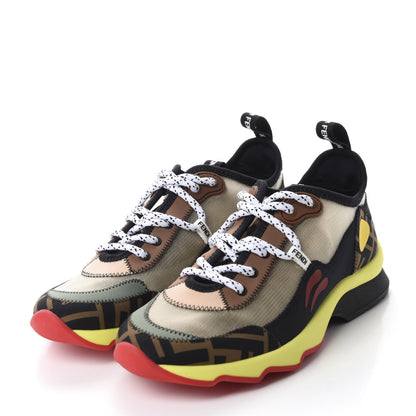 Fendi Technical Mesh Lycra FFreedom Patchwork Sneakers 37.5 Nude Tobacco Black 3 of 10