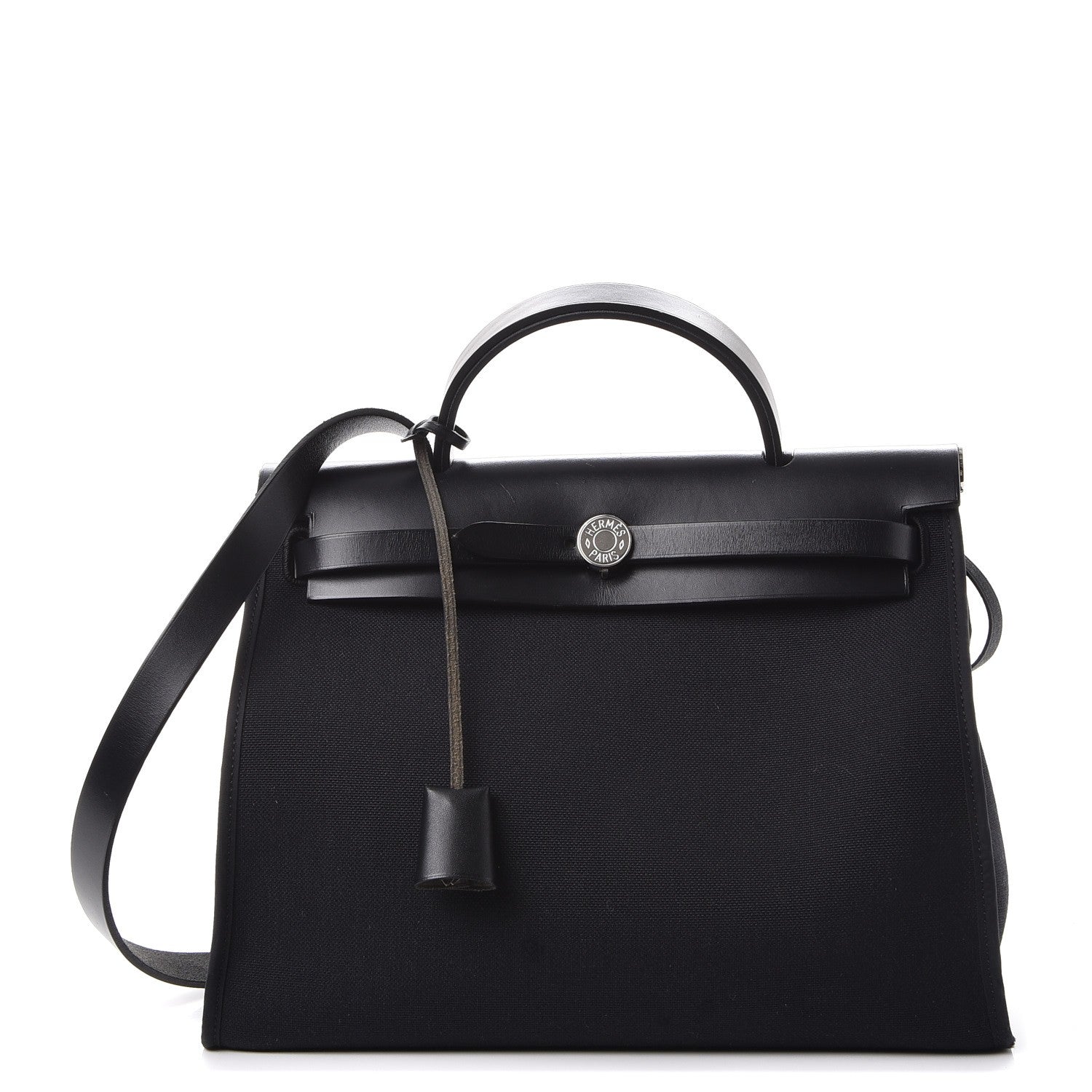 Hermes Military Toile Vache Hunter Herbag Zip PM 31 Black 1 of 12