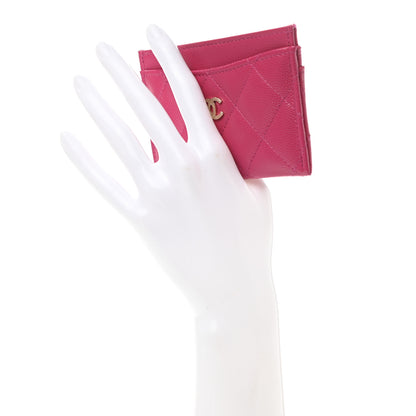 Chanel Caviar Quilted Card Holder Fuchsia 2 of 9