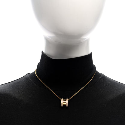 Hermes Lacquered Gold Pop H Pendant Necklace Marron Glace 2 of 6