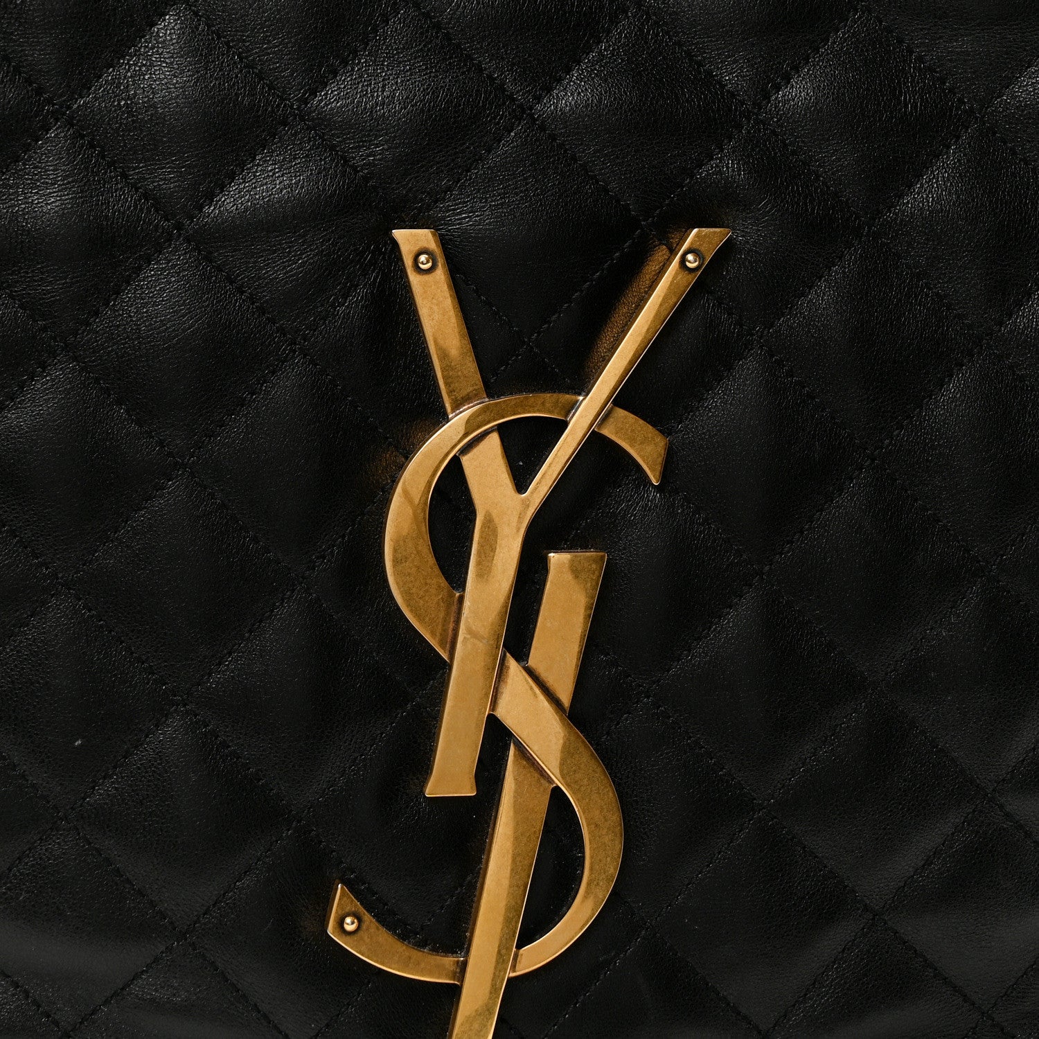 Saint Laurent Lambskin Quilted Maxi Icare Shopping Tote Black 8 of 10