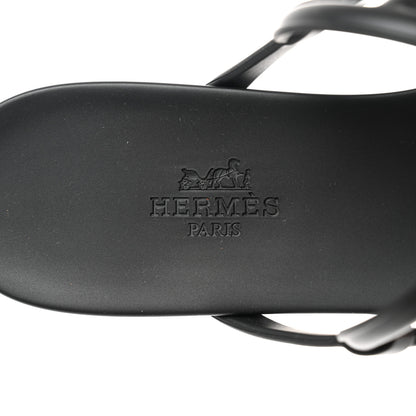 Hermes Rubber Womens Egerie Sandals 38 Black 7 of 9