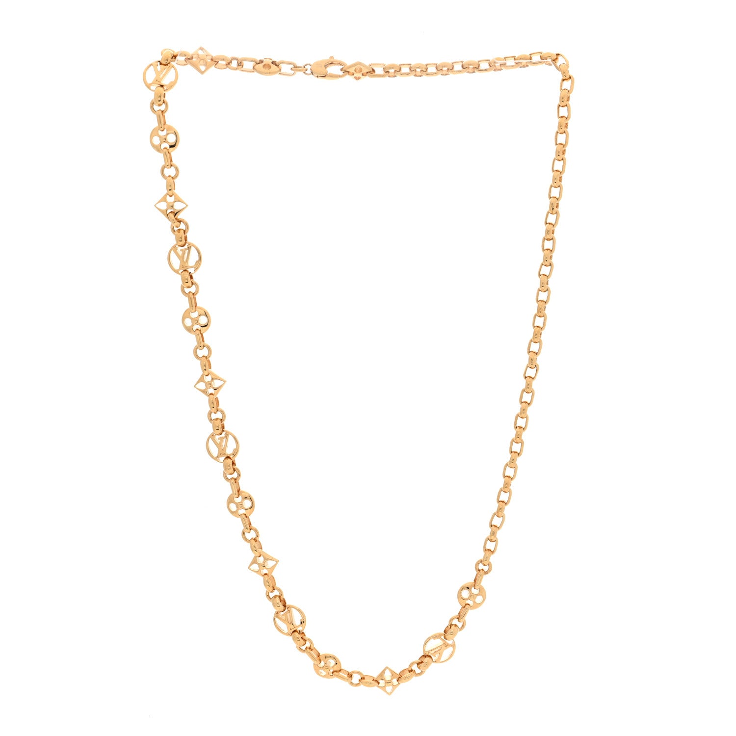 Louis Vuitton Metal Crazy in Lock Necklace Gold 3 of 4