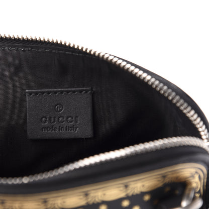 Gucci X SEGA Calfskin GUCCY Stars Mini Dome Shoulder Bag Black Gold 6 of 10