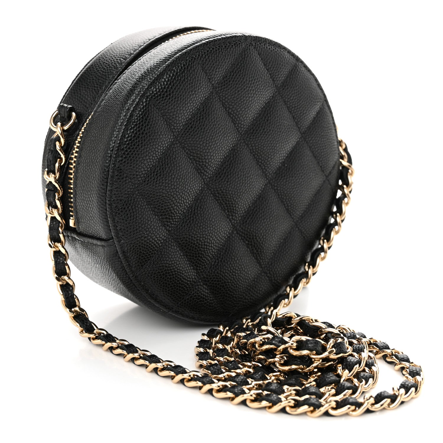 Chanel Caviar Quilted Round Clutch With Chain  Black 3 of 11