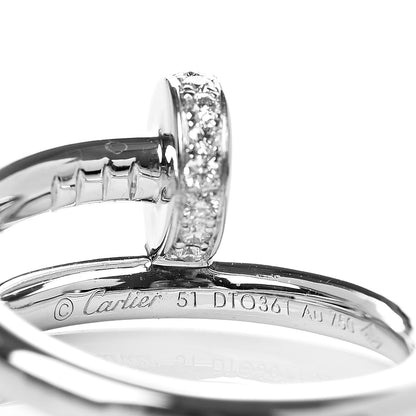 Cartier 18K White Gold Diamond Juste Un Clou Ring 51 5.75 4 of 5