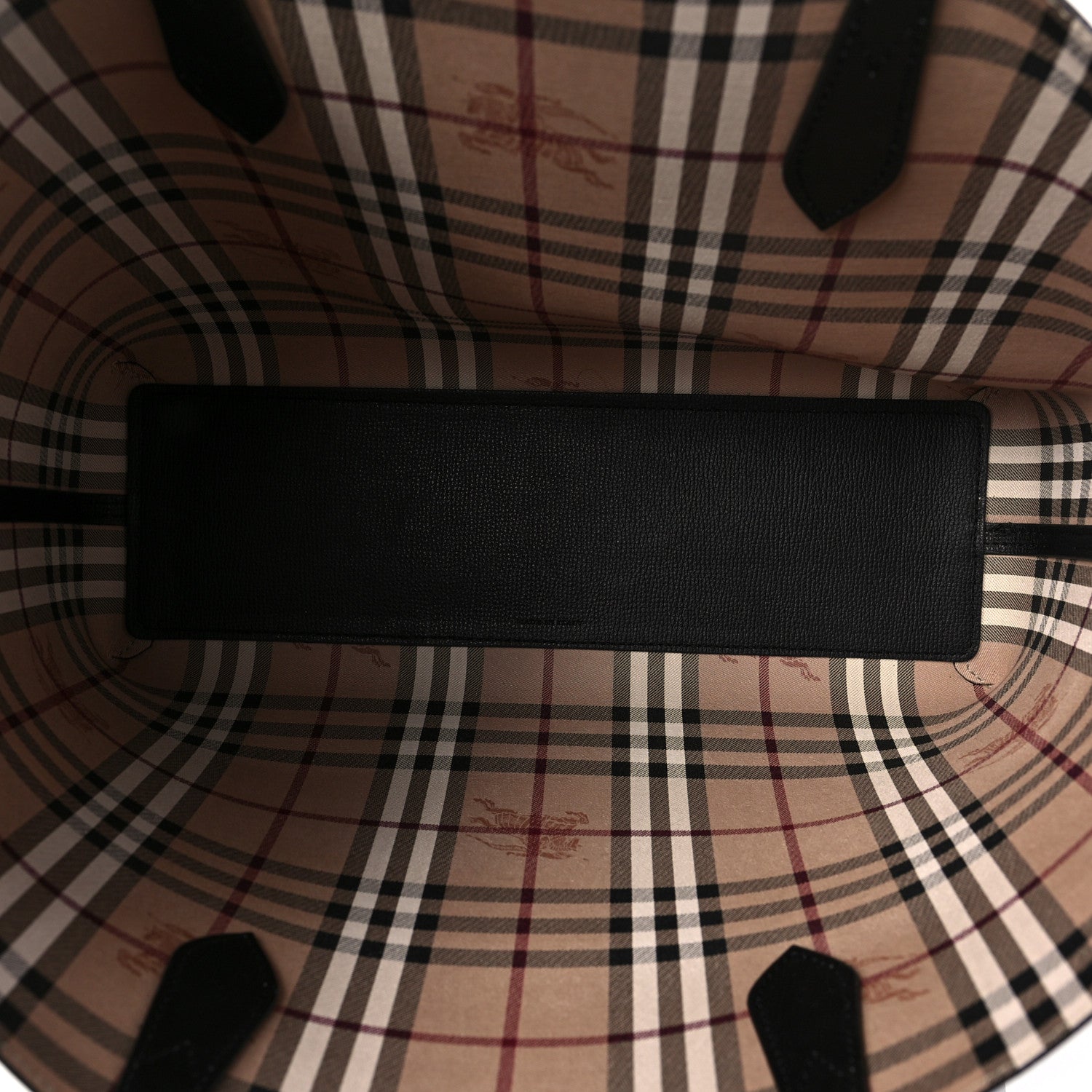 Burberry Grainy Calfskin Haymarket Check Medium Reversible Tote Black 5 of 7