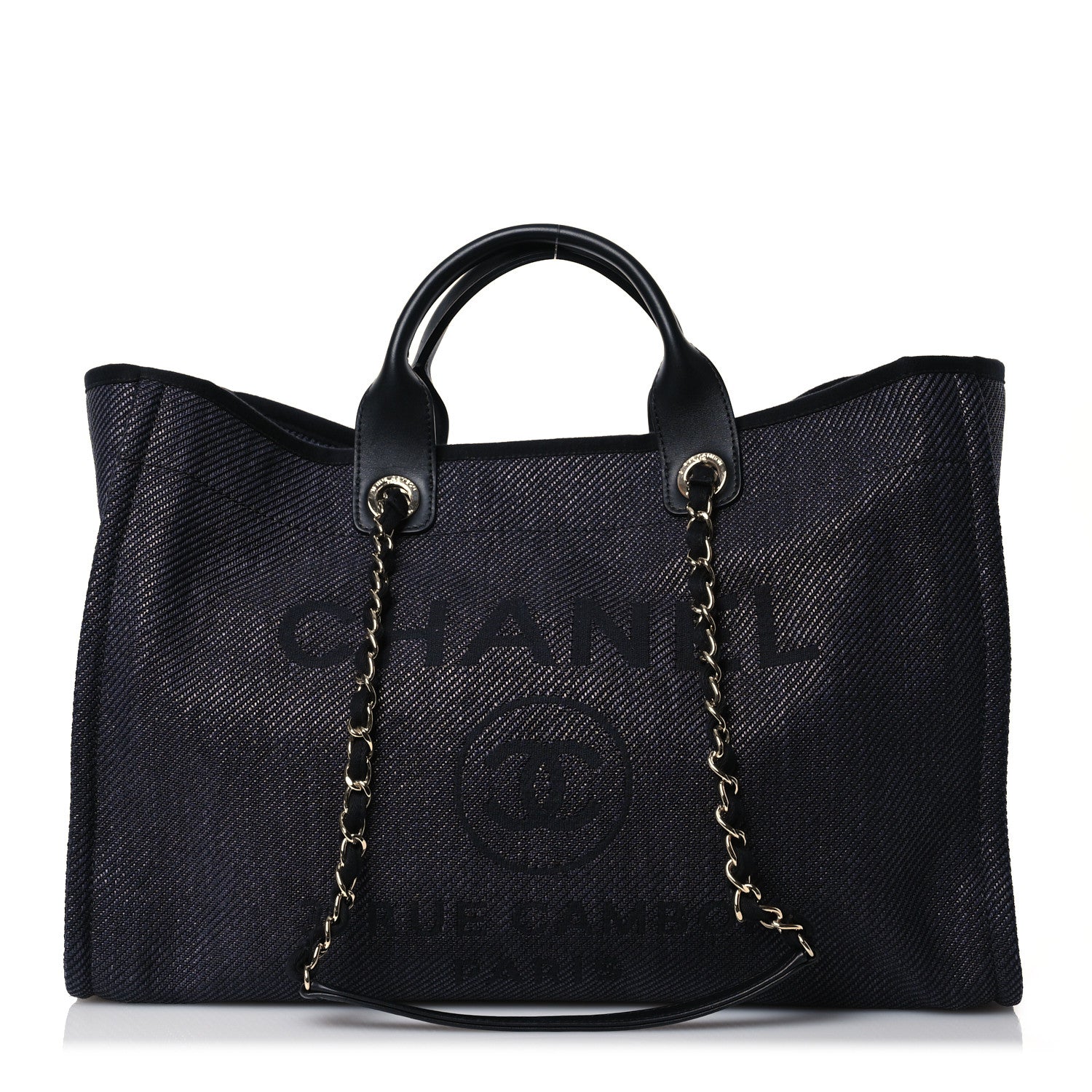 Chanel Woven Straw Raffia Large Deauville Tote  Black 1 of 18