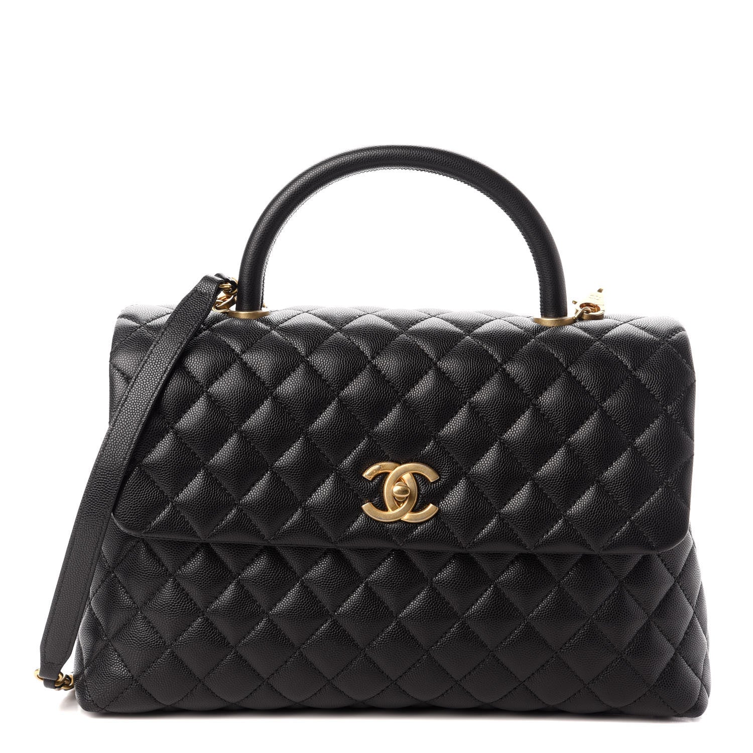 Chanel Caviar Quilted Medium Coco Handle Flap Black 1 of 10