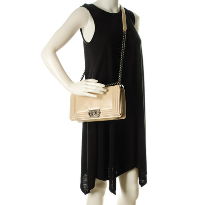 Chanel Glazed Calfskin Medium Boy Flap Light Beige 2 of 7