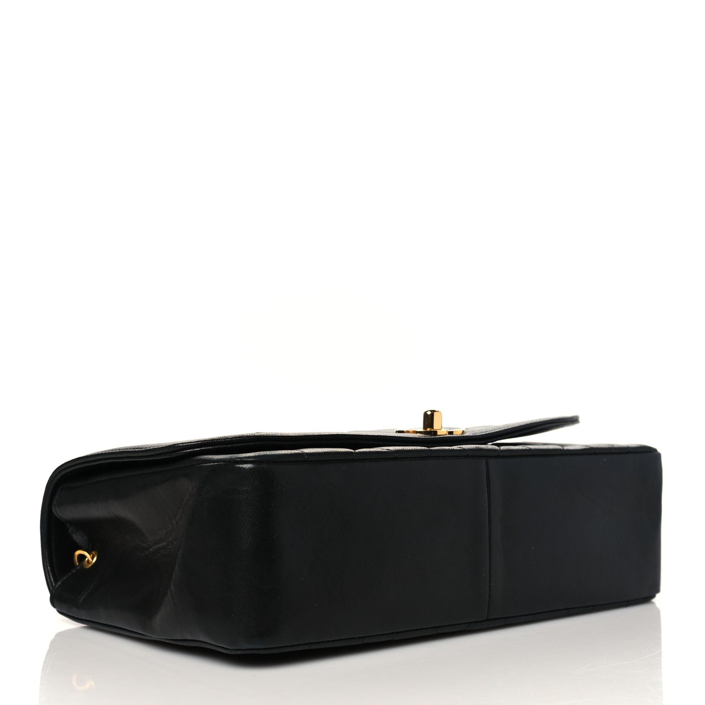 Lambskin Quilted Medium Single Flap Black