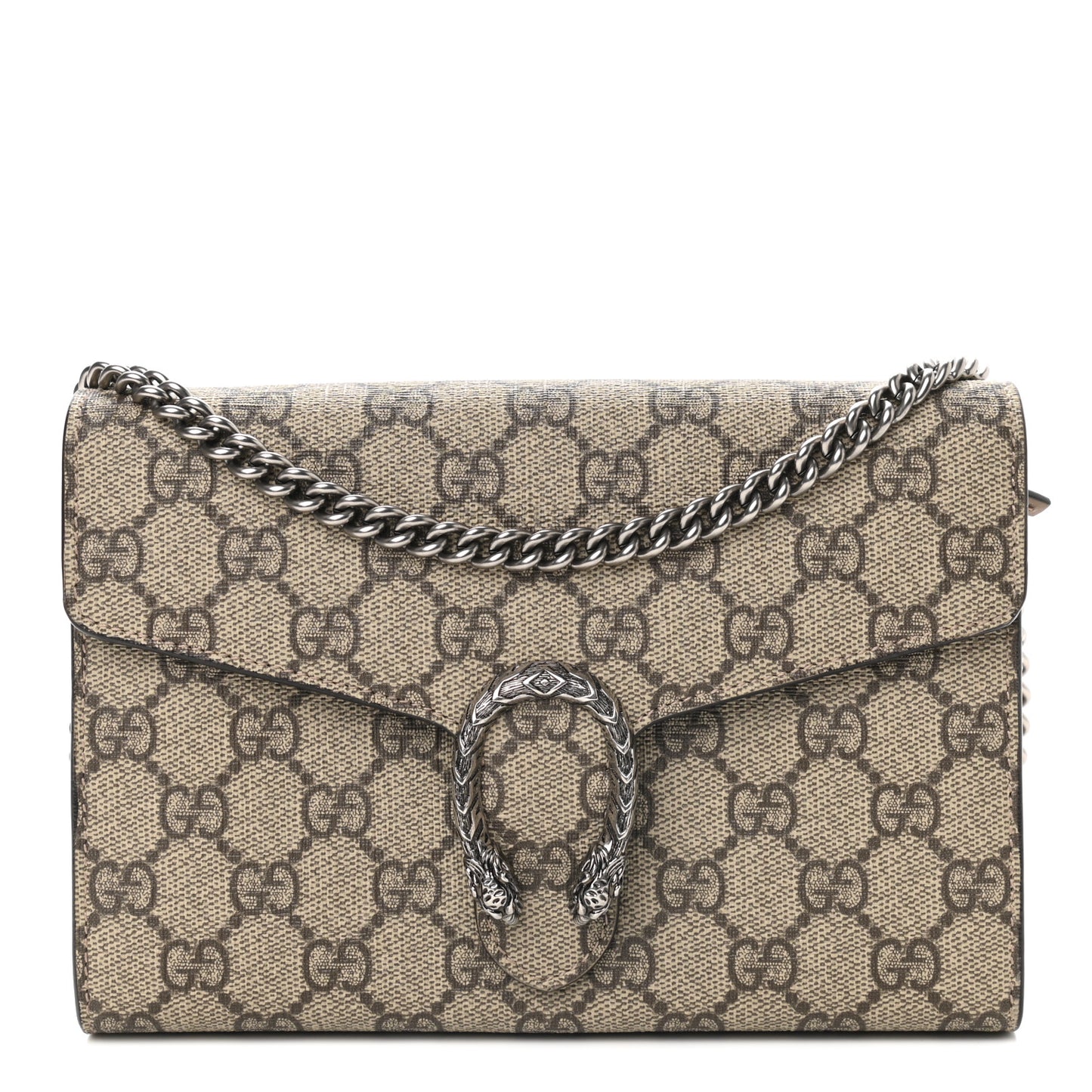 GG Supreme Monogram Mini Dionysus Chain Wallet Beige Taupe