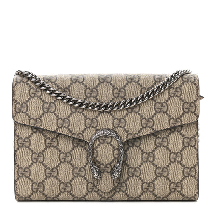Gucci GG Supreme Monogram Mini Dionysus Chain Wallet Beige Taupe 1 of 9