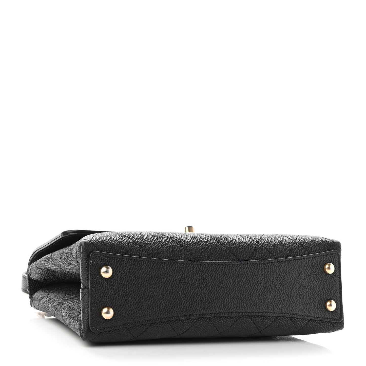 Grained Calfskin Small Stitched Flap Black