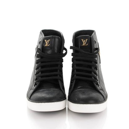 Louis Vuitton Calfskin Punchy Love Patch High Top Sneakers 38 Black 2 of 6