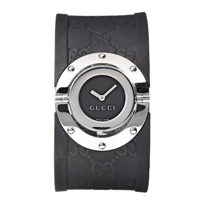 Gucci Stainless Steel Rubber 33mm Twirl Quartz Watch Black 1 of 7